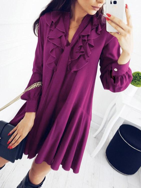 Ladies Purple Mini Dresses