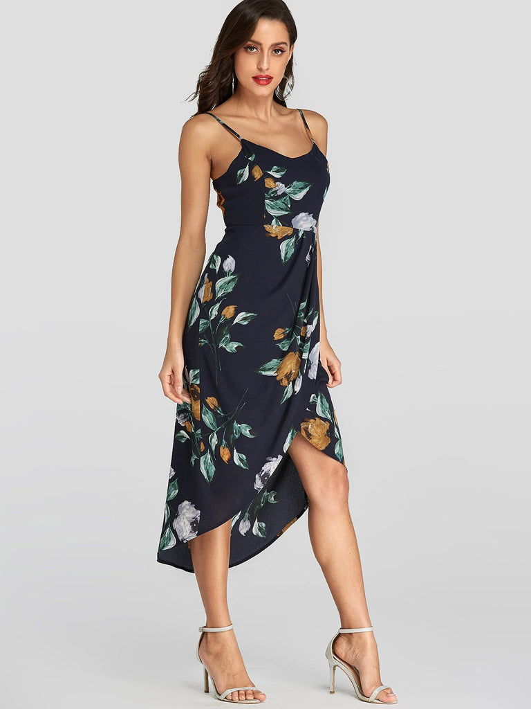 Womens Navy Floral Dresses