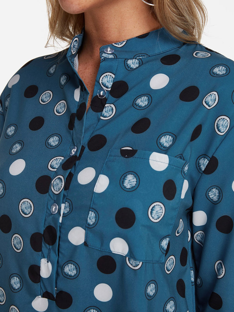 Black And White Polka Dot Blouses For Womens