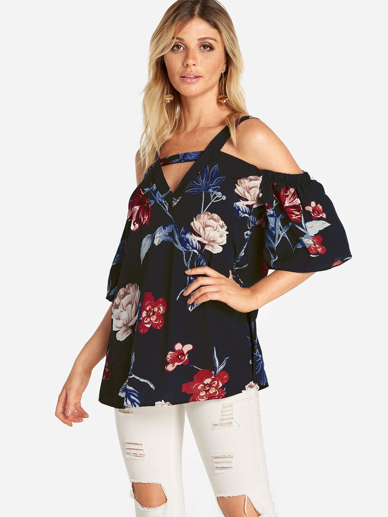 Womens Floral Print Blouses