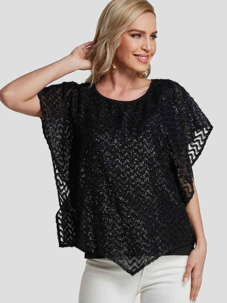 Round Neck Short Sleeve Black T-Shirts