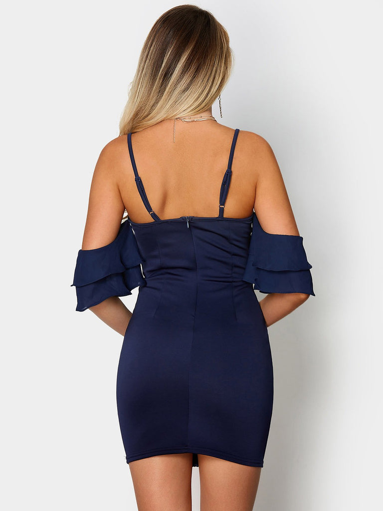 Womens Navy Off The Shoulder Dresses