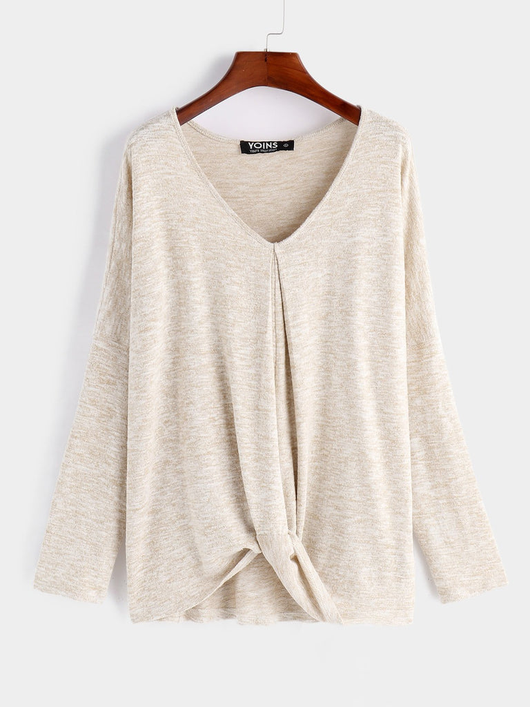 Long Sleeve Beige T-Shirts