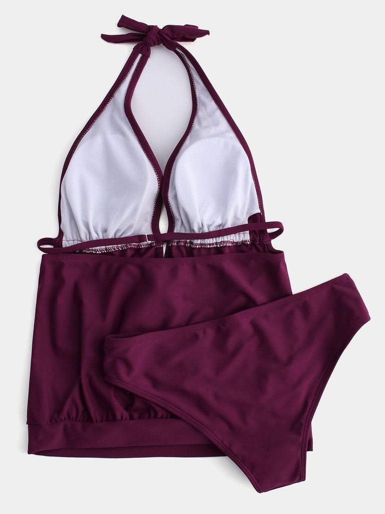 Womens Burgundy Tankinis