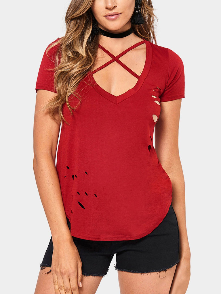 Womens Burgundy T-Shirts