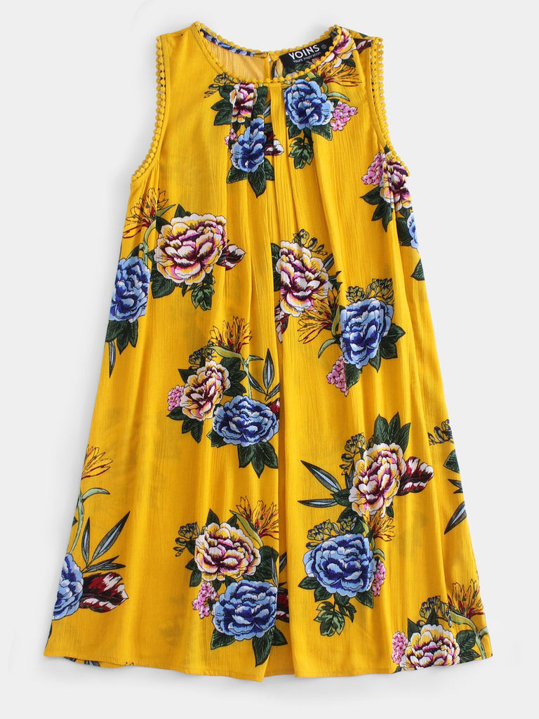 Womens Yellow Floral Dresses