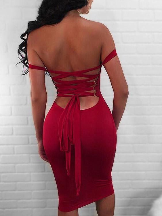 Womens Burgundy Bodycon Dresses