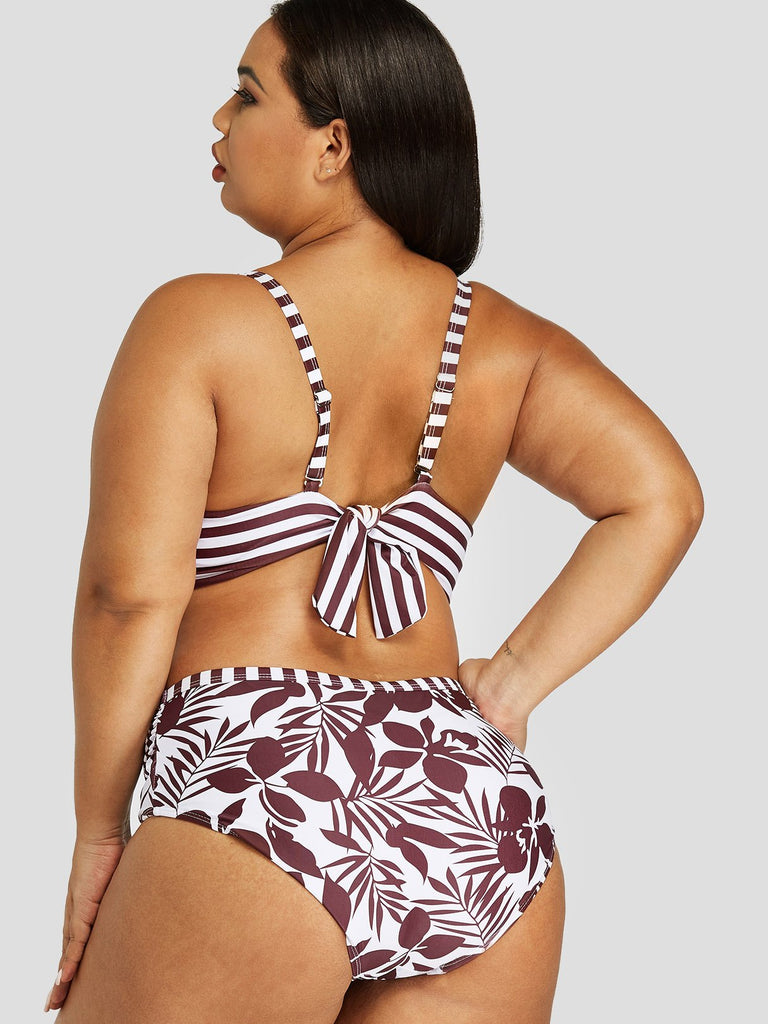 Womens Blue Plus Size Swimwear