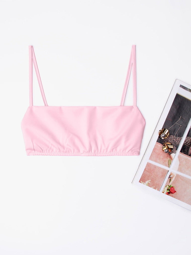 Square Neck Plain Bikini Top