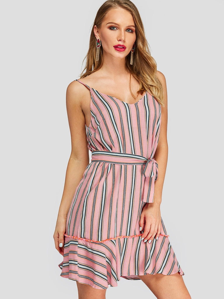 Ladies Striped Mini Dresses