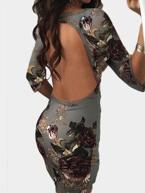 Ladies 3/4 Sleeve Mini Dresses