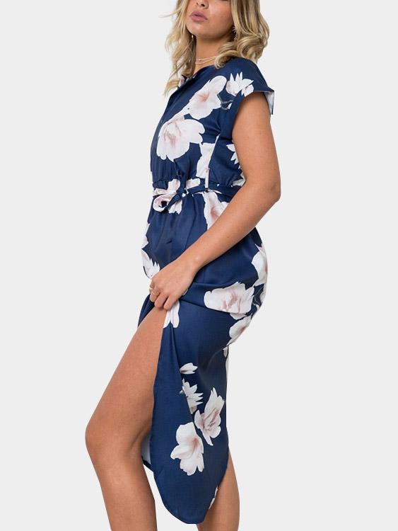 Ladies Navy Floral Dresses