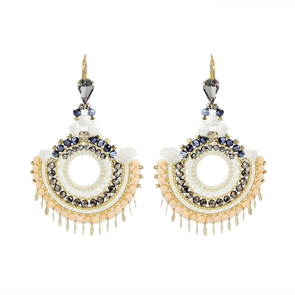 Hand Woven Chandelier Handmade Hoop Earrings