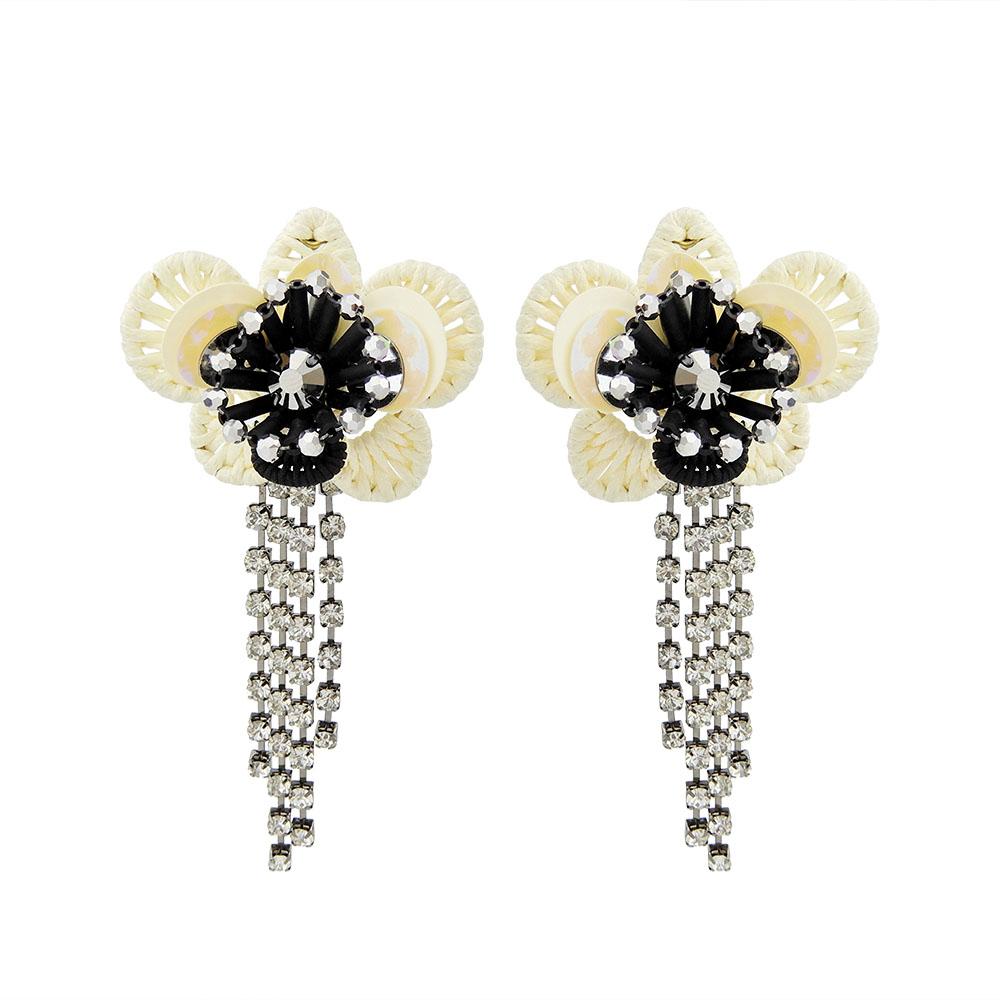 Gold Flower Statement Earrings