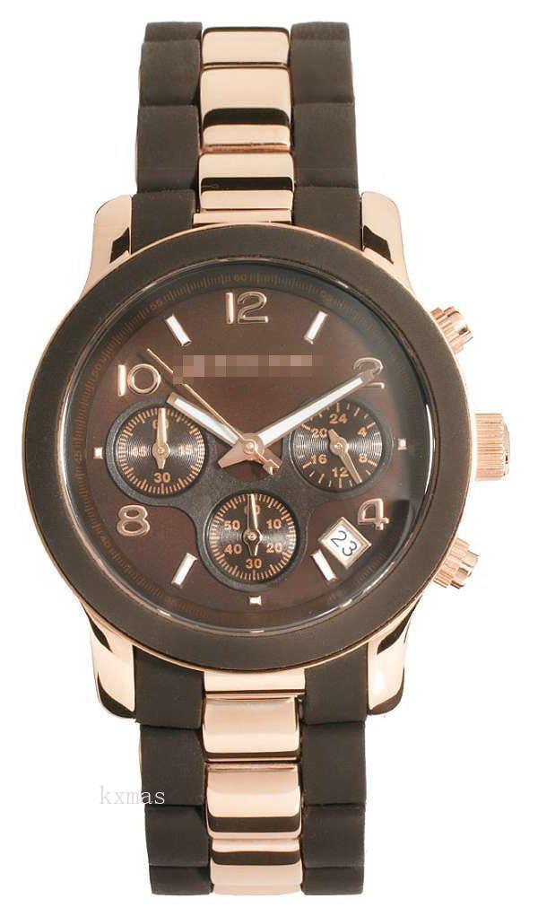 Shopping Online Wholesale Stainless Steel And Brown Silicone Watch Band MK5658_K0000319