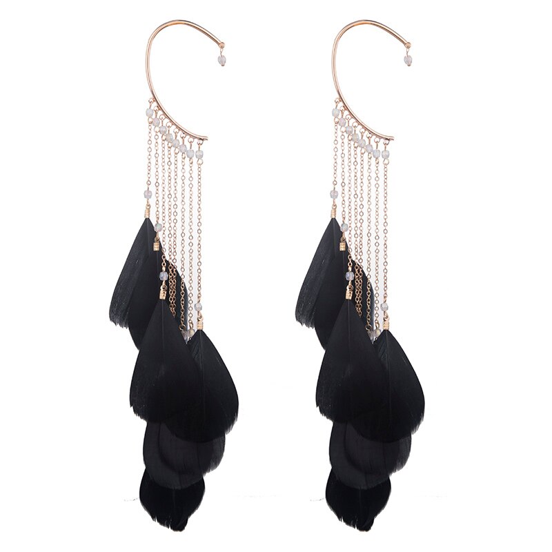 1 Pcs Women Lady Girl Earrings Ear Stud Drop Pendant Feather Tassel Gifts Jewelry