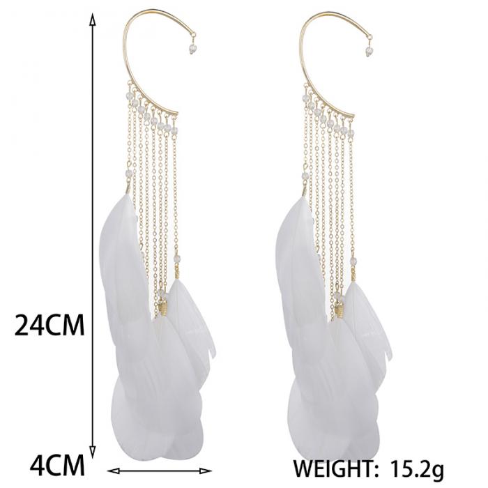 1 Pcs Women Lady Girl Earrings Ear Stud Drop Pendant Feather Tassel Gifts Jewelry