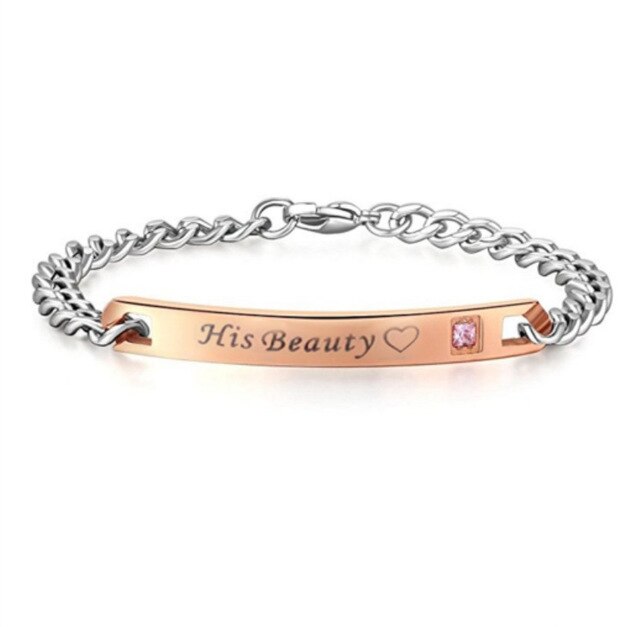 Couple Bracelet Titanium Steel Personality English Letter Bracelet Gift