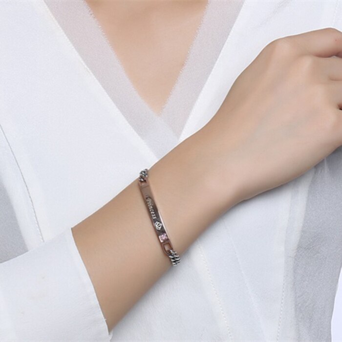 Couple Bracelet Titanium Steel Personality English Letter Bracelet Gift