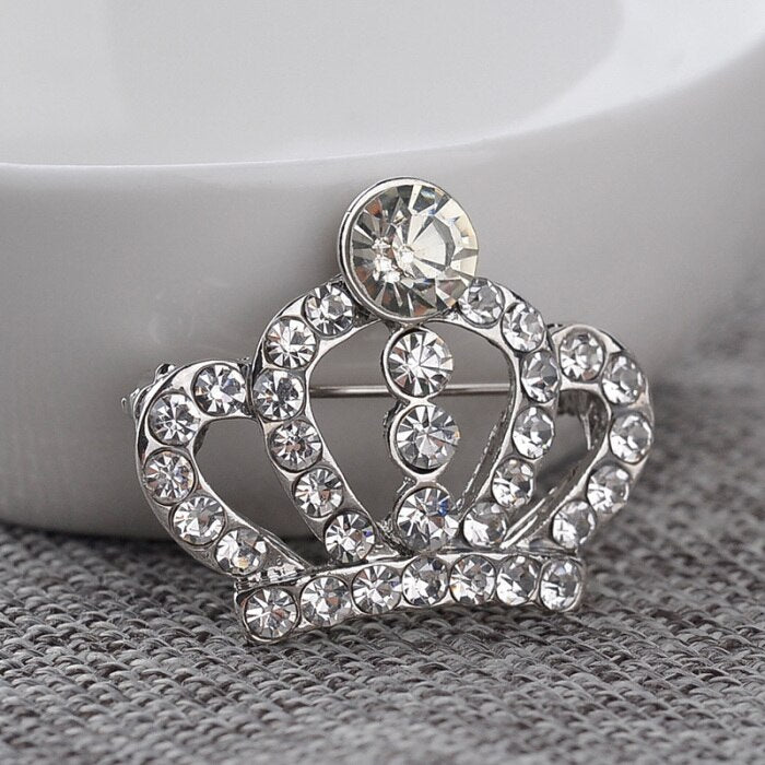 Crown Style Alloy Brooch Suit Shirt Button Collar Accessories Unisex