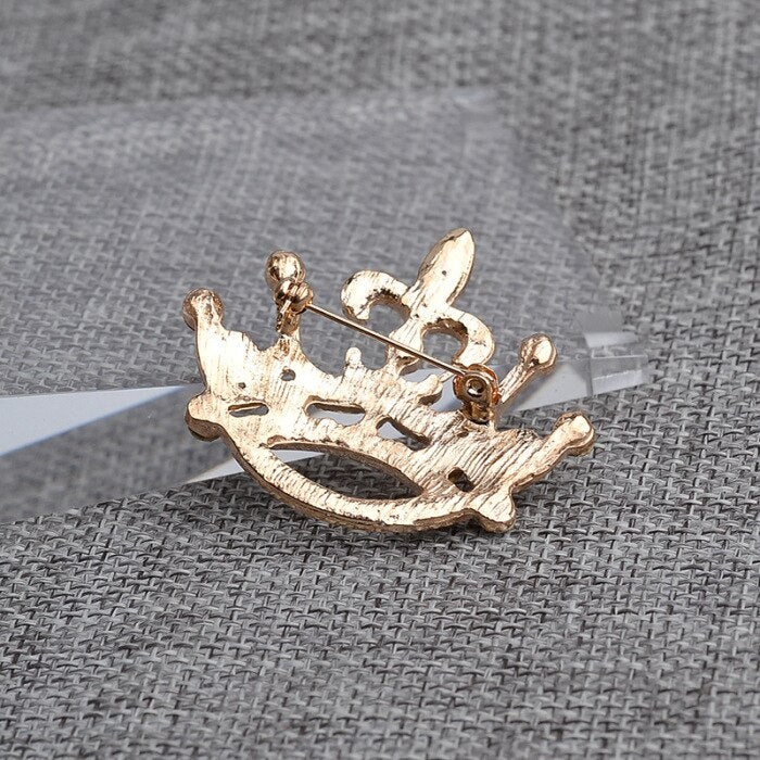 Crown Style Alloy Brooch Suit Shirt Button Collar Accessories Unisex