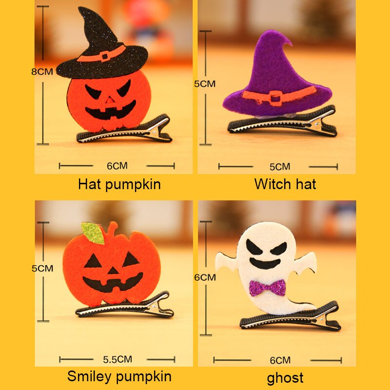 Halloween Girl Alligator Hair Clips Ghost/Witch Hat/Pumpkin/Cat Baby Hairpin Hair Accessories
