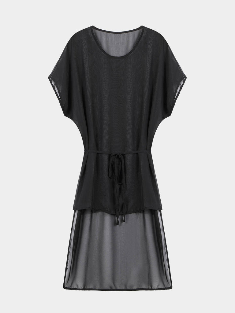 Black Sleeveless Chiffon Dress