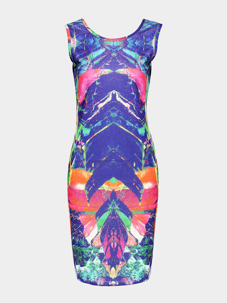 Floral Print Cut Out Dresses