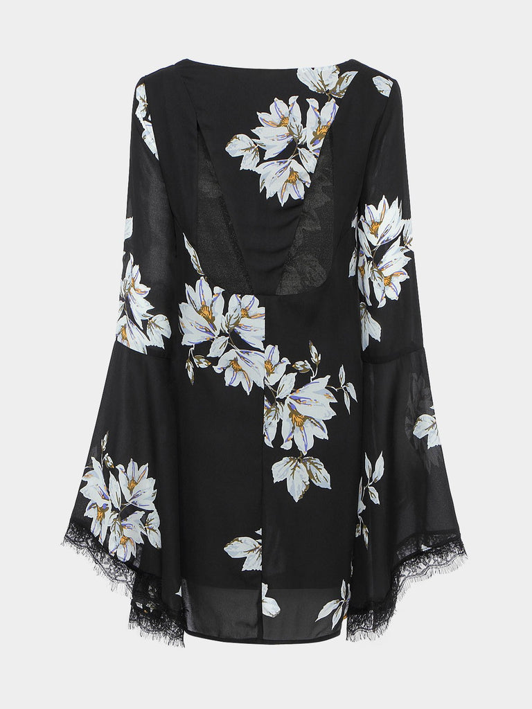 Womens Black Floral Dresses