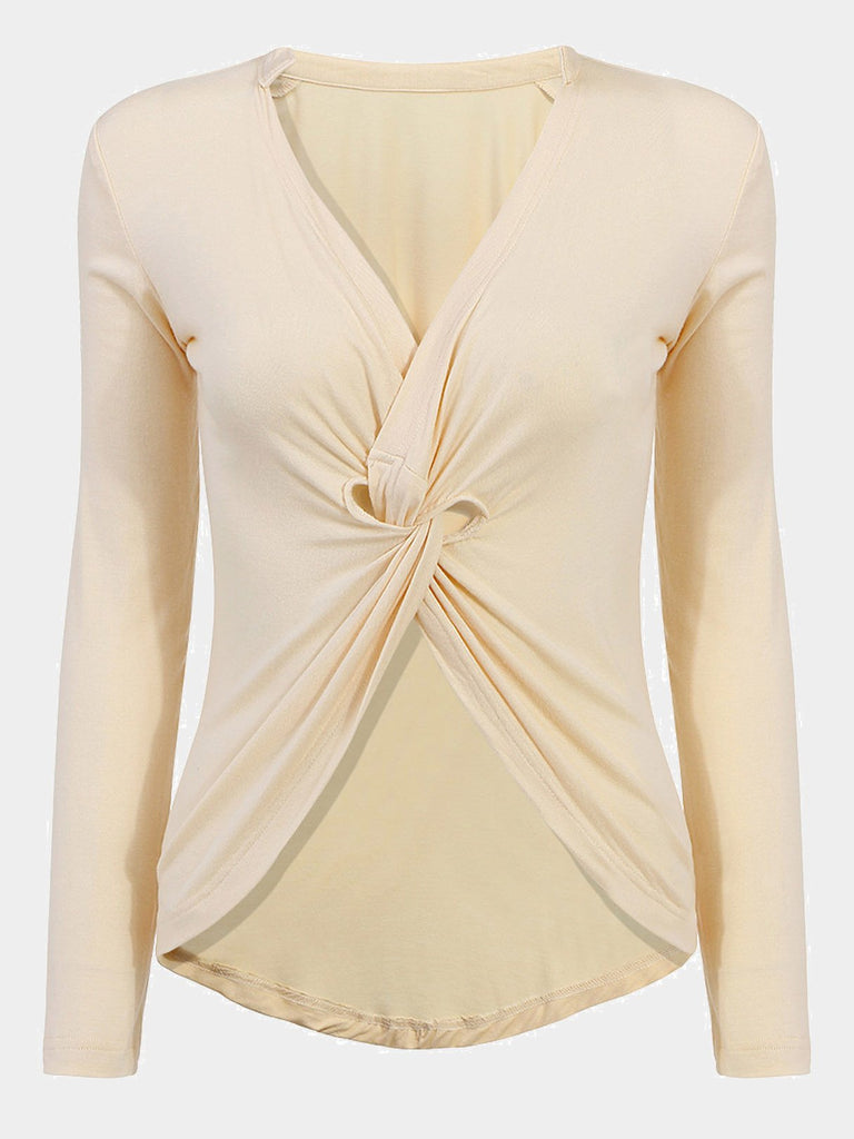 Long Sleeve T-Shirt With Crossed Front