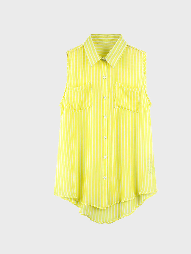 Sleeveless Yellow Blouses