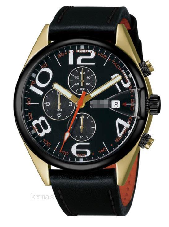 Fashionable Leather 20 mm Watches Band TS40YBK-BK_K0001931