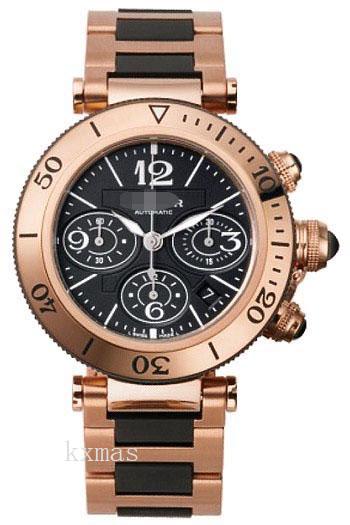 Best Quality 18K Rose Gold With Black Rubber Central Links Watch Strap W301980M_K0000704